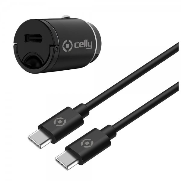 Celly Billaddare med USB-C kabel CCMINITYPEC 20W Svart