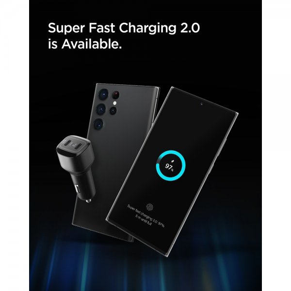 Spigen Billaddare PowerArc ArcStation Dual Port 75W Svart