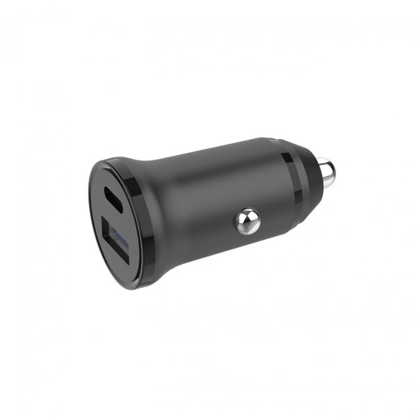 Gear Billaddare USB-C PD 30W + USB-A QC18W Svart