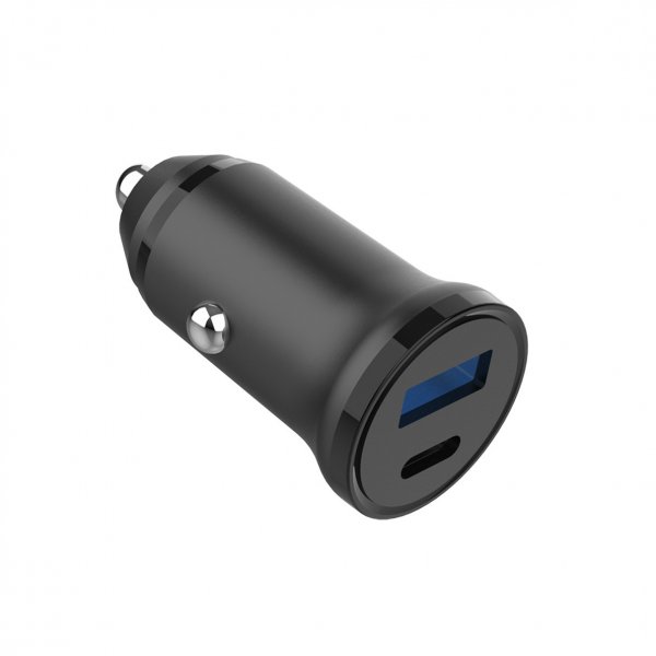 Gear Billaddare USB-C PD 30W + USB-A QC18W Svart