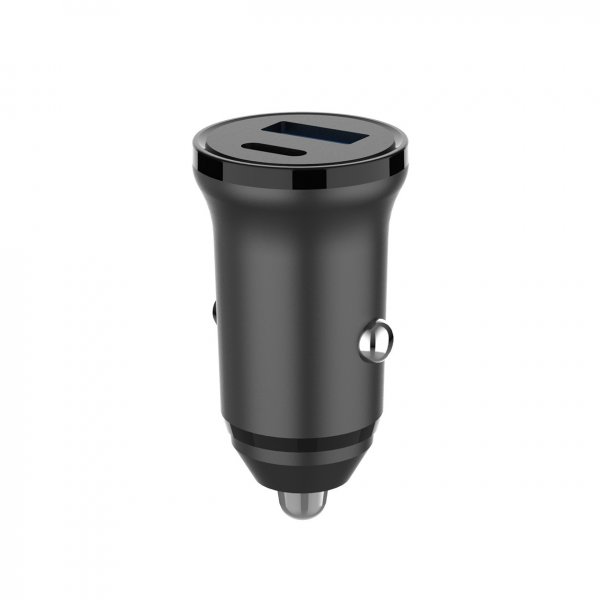 Gear Billaddare USB-C PD 30W + USB-A QC18W Svart
