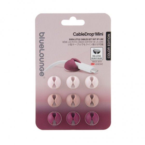 Bluelounge CableDrop Mini Ombre - 9-pack Rosa