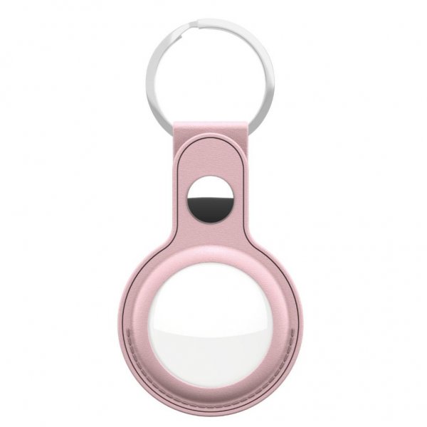 KeyBudz AirTag Hållare Läder Rosa
