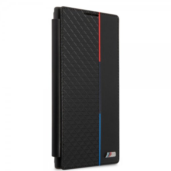 BMW Samsung Galaxy S22 Ultra Fodral Triangle Pattern & Tricolor Stripe Svart