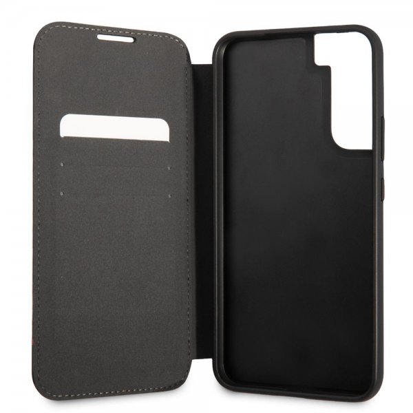 BMW Samsung Galaxy S22 Fodral Triangle Pattern & Tricolor Stripe Svart