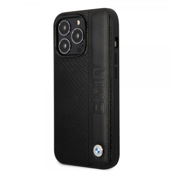 BMW iPhone 14 Pro Max Skal Big Logo Stripe Svart