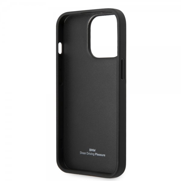 BMW iPhone 14 Pro Max Skal Big Logo Stripe Svart