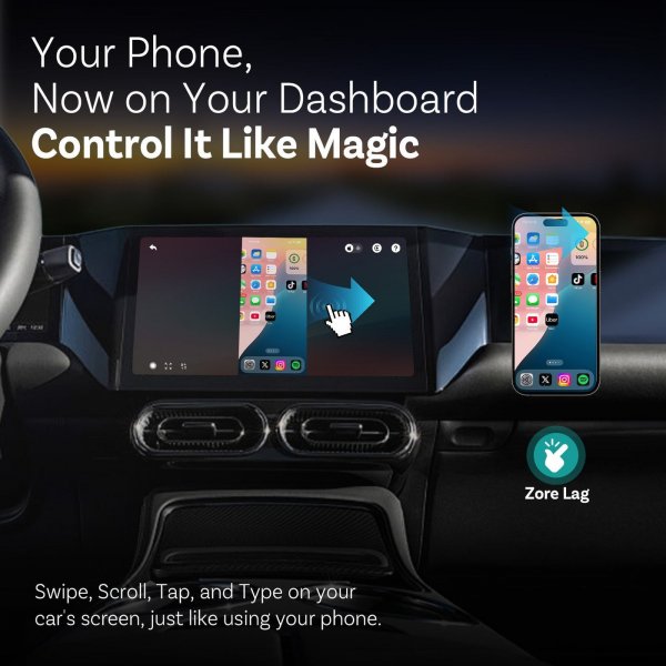 Ottocast Mirror Touch Trådlös CarPlay/Android Auto Adapter med Skärmspegling