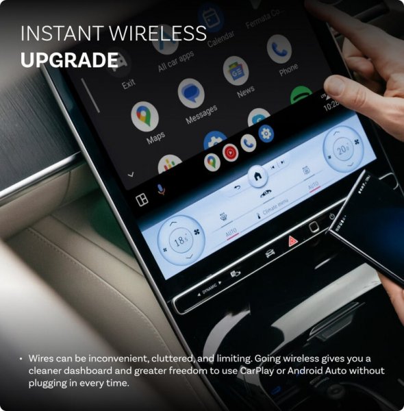 Ottocast Mini Trådlös Apple CarPlay/Android Auto Adapter