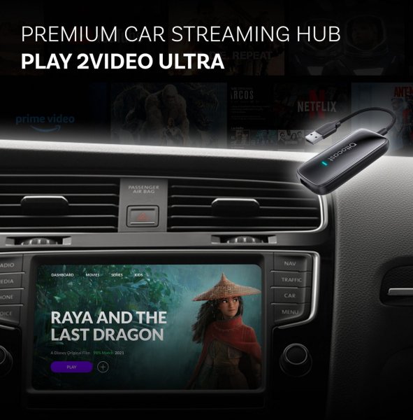 Ottocast Play2Video Ultra Trådlös CarPlay/Android Auto Adapter Allt-i-1