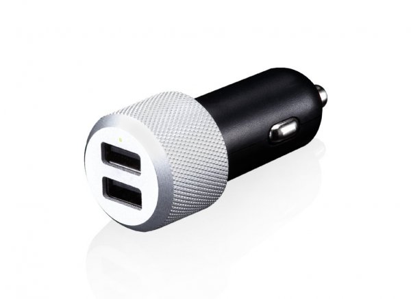 Just Mobile Billaddare USB Highway Max Svart Silver