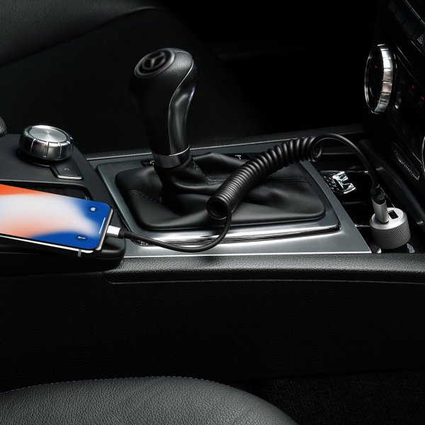 Just Mobile Billaddare USB Highway Max Svart Silver