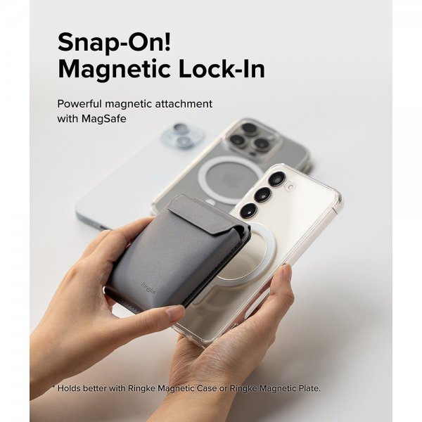 Ringke Korthållare Stand Pocket Magnetic MagSafe Light Gray
