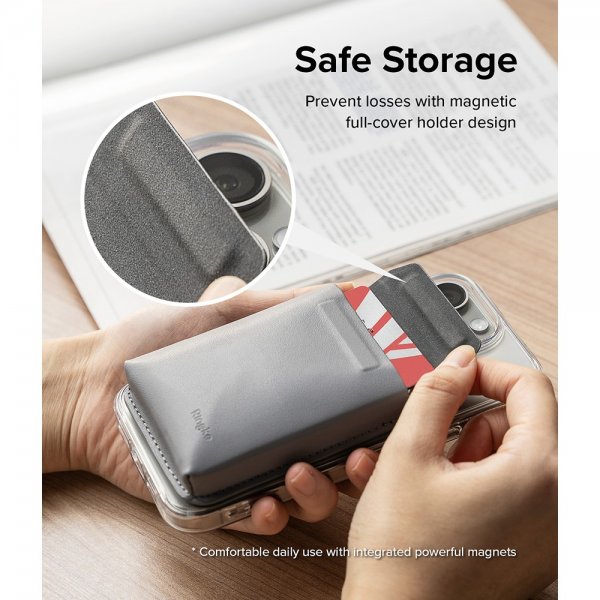 Ringke Korthållare Stand Pocket Magnetic MagSafe Light Gray