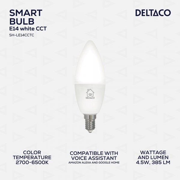 Deltaco Smart Home Dimbar LED-lampa E14 WiFi 4.5W