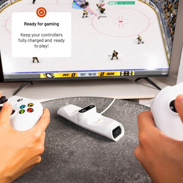 Fixed Dubbel Laddningsdocka till Xbox Series S, X och One Kontroller Vit