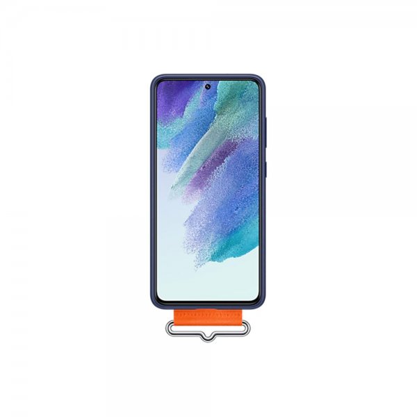 Samsung Original Galaxy S21 FE Skal Silicone Cover with Strap Navy