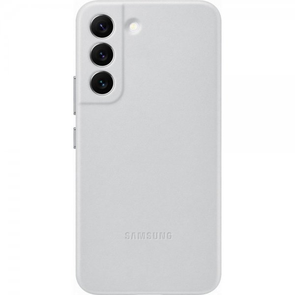 Samsung Original Galaxy S22 Skal Leather Cover Light Gray