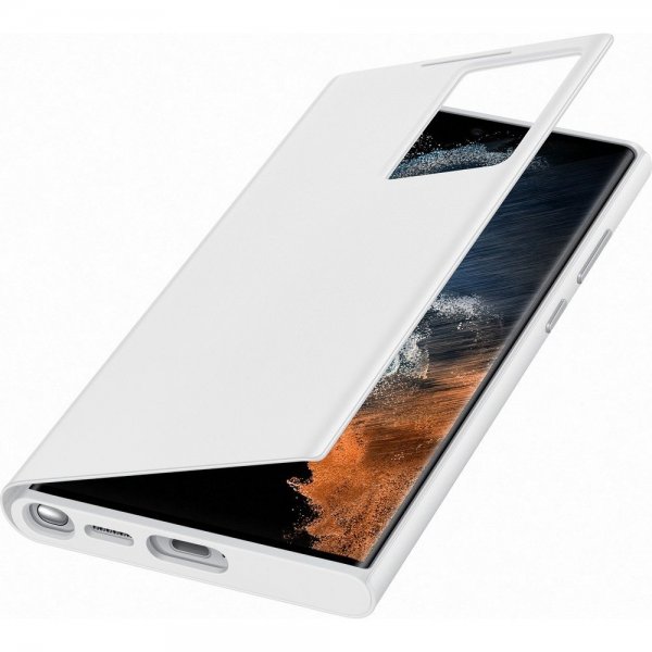 Samsung Original Galaxy S22 Ultra Fodral Smart Clear View Cover Vit