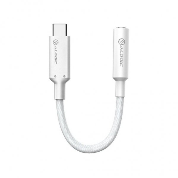 ALOGIC Elements Pro 10cm USB-C to 3.5mm Audio Adapter White