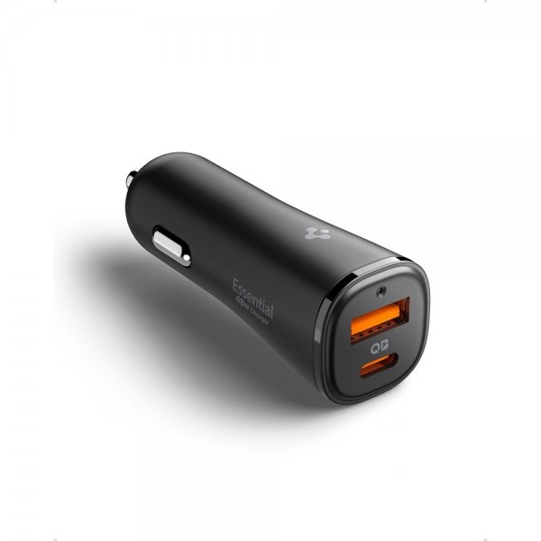 Spigen Essential Billaddare 48W 1xUSB-C 1xUSB-A Svart