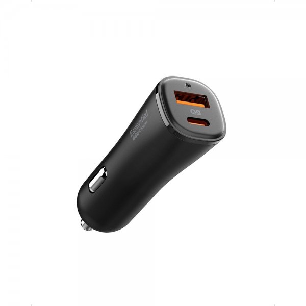 Spigen Essential Billaddare 48W 1xUSB-C 1xUSB-A Svart