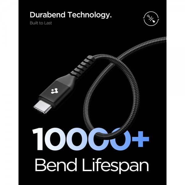 Spigen Essential Kabel Fabric USB-C/USB-C 100W 1m Svart