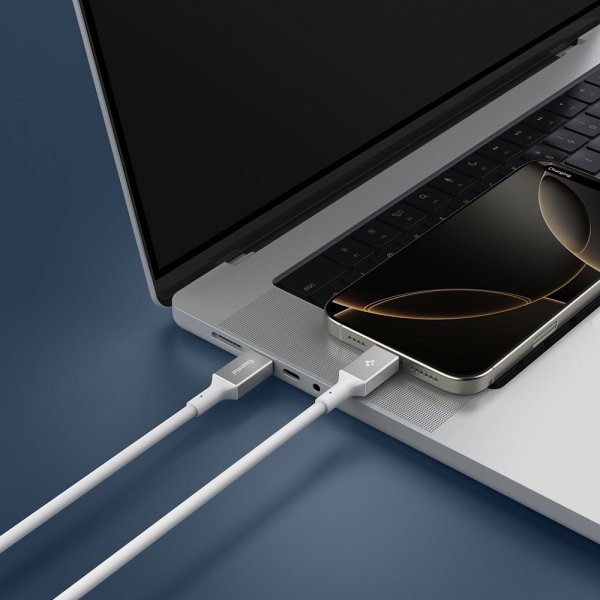 Spigen Essential Kabel USB-C till USB-C 100W 1m Vit