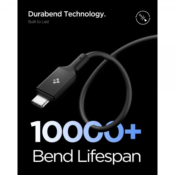 Spigen Essential Kabel USB-C till USB-C 100W 2m Svart