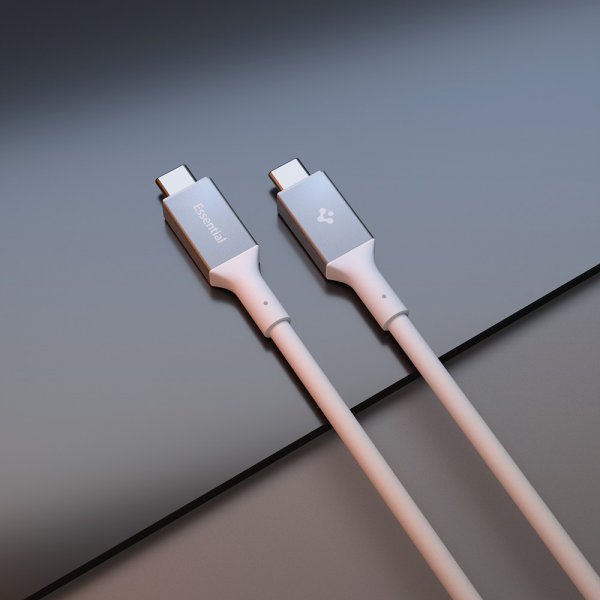 Spigen Essential Kabel USB-C till USB-C 240W 1.2m Vit