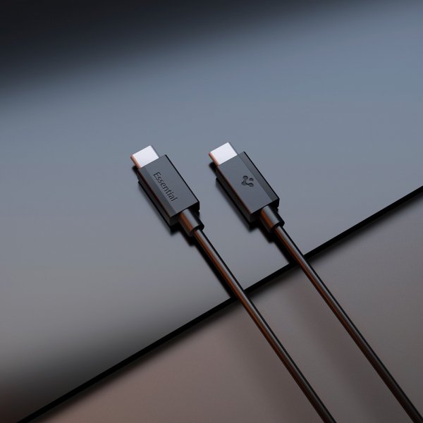 Spigen Essential Kabel USB-C till USB-C 60W 2m Svart
