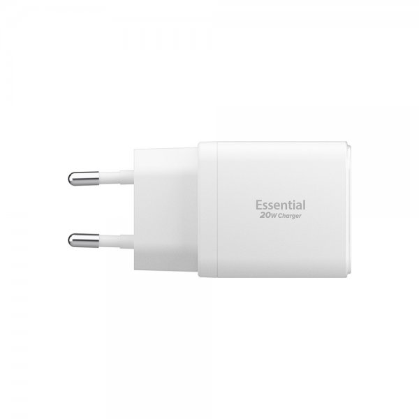 Spigen Essential Laddare USB-C/USB-A 20W Vit