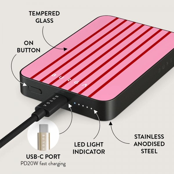 Burga Powerbank MagSafe 5000 mAh Favorite Bikini Metallgrå