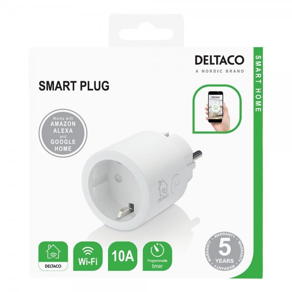 Deltaco Smart Home Fjärrströmbrytare Smart Plug WiFi