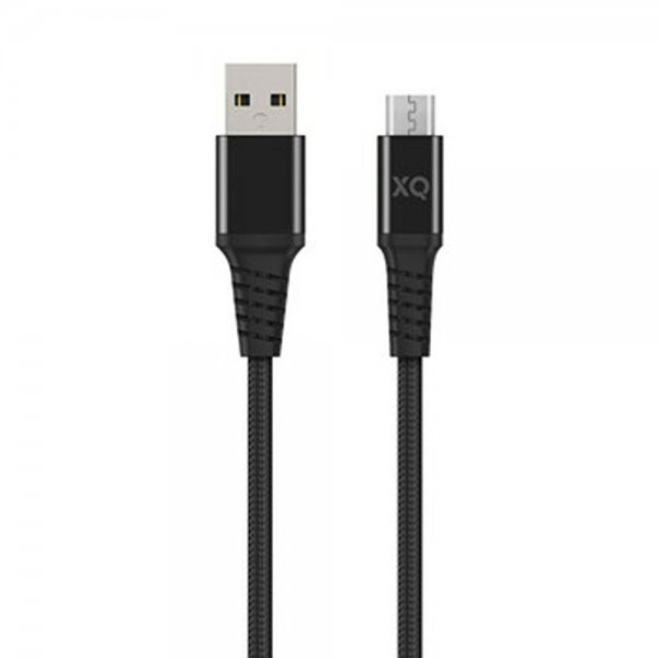 Xqisit Flätad Kabel USB-A till Micro-USB 1m Svart