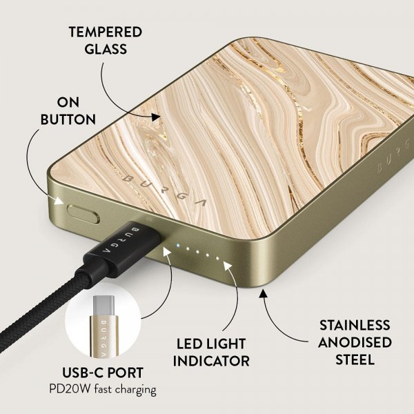 Burga Powerbank MagSafe 5000 mAh Full Glam Gold