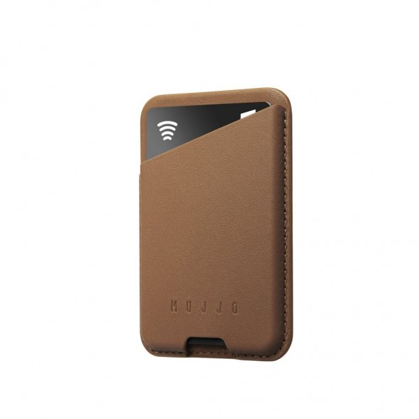 Mujjo MagSafe Korthållare Full Leather Magnetic Wallet Dark Tan