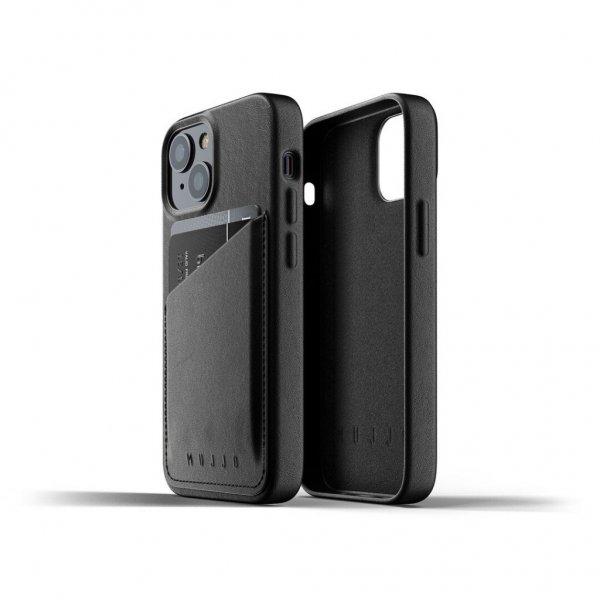 Mujjo iPhone 13 Mini Skal Full Leather Wallet Case Tan