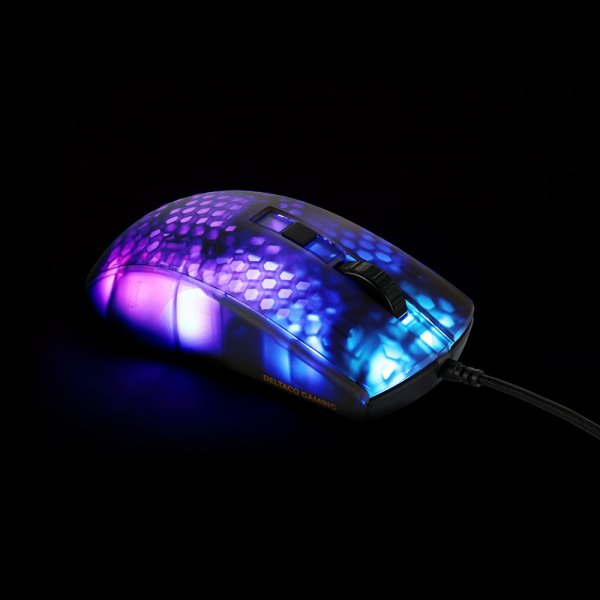 Deltaco Gaming DM310 Gaming Mus Semitransparent RGB Svart