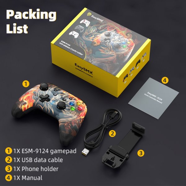 EasySMX Bayard 9124 Switch/Android/PC Programmable Wireless Gamepad Dragon