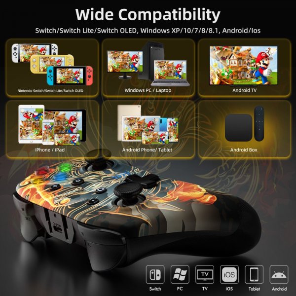 EasySMX Bayard 9124 Switch/Android/PC Programmable Wireless Gamepad Dragon