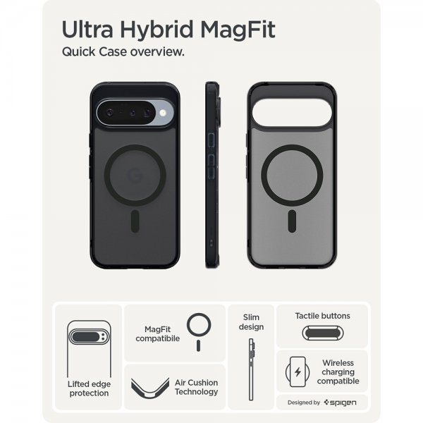 Spigen Google Pixel 10/Pixel 10 Pro Skal Ultra Hybrid MagFit Frost Black