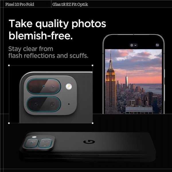 Spigen Google Pixel 10 Pro Fold Kameraskydd Glas.tR EZ Fit Optik 2-pack