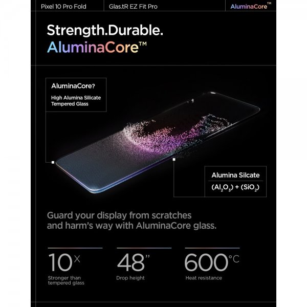 Spigen Google Pixel 10 Pro Fold Skärmskydd GLAS.tR EZ Fit Optik Pro 2-pack