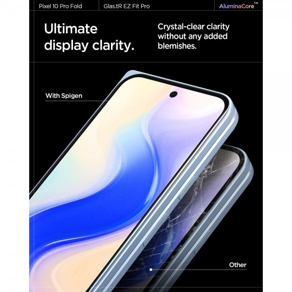 Spigen Google Pixel 10 Pro Fold Skärmskydd GLAS.tR EZ Fit Optik Pro 2-pack