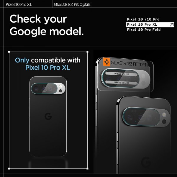 Spigen Google Pixel 10 Pro XL Kameraskydd Glas.tR EZ Fit Optik 2-pack