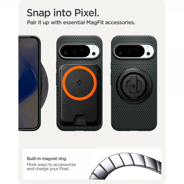 Spigen Google Pixel 10 Pro XL Skal Liquid Air MagFit Abyss Green