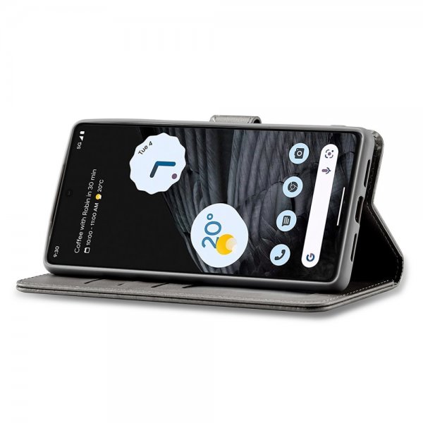 Lc.Imeeke Google Pixel 7 Pro Fodral med Kortfack Stativfunktion Grå
