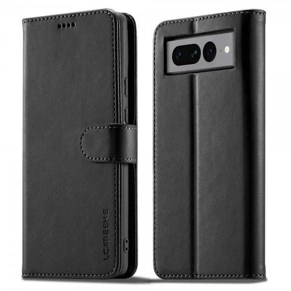 Lc.Imeeke Google Pixel 7 Pro Fodral med Kortfack Stativfunktion Svart