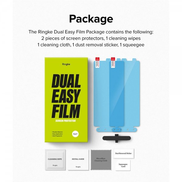 Ringke Google Pixel 7 Skärmskydd Dual Easy Film 2-pack